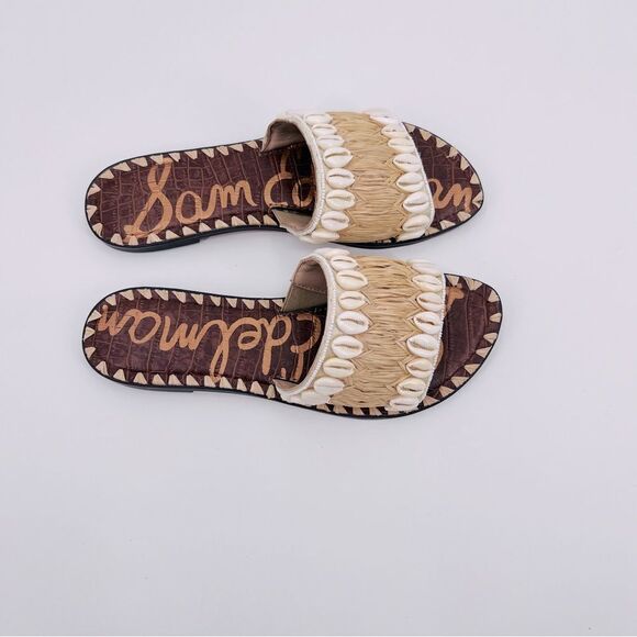 Sam Edelman Sandals Tan Cream Shell - Picture 5 of 9